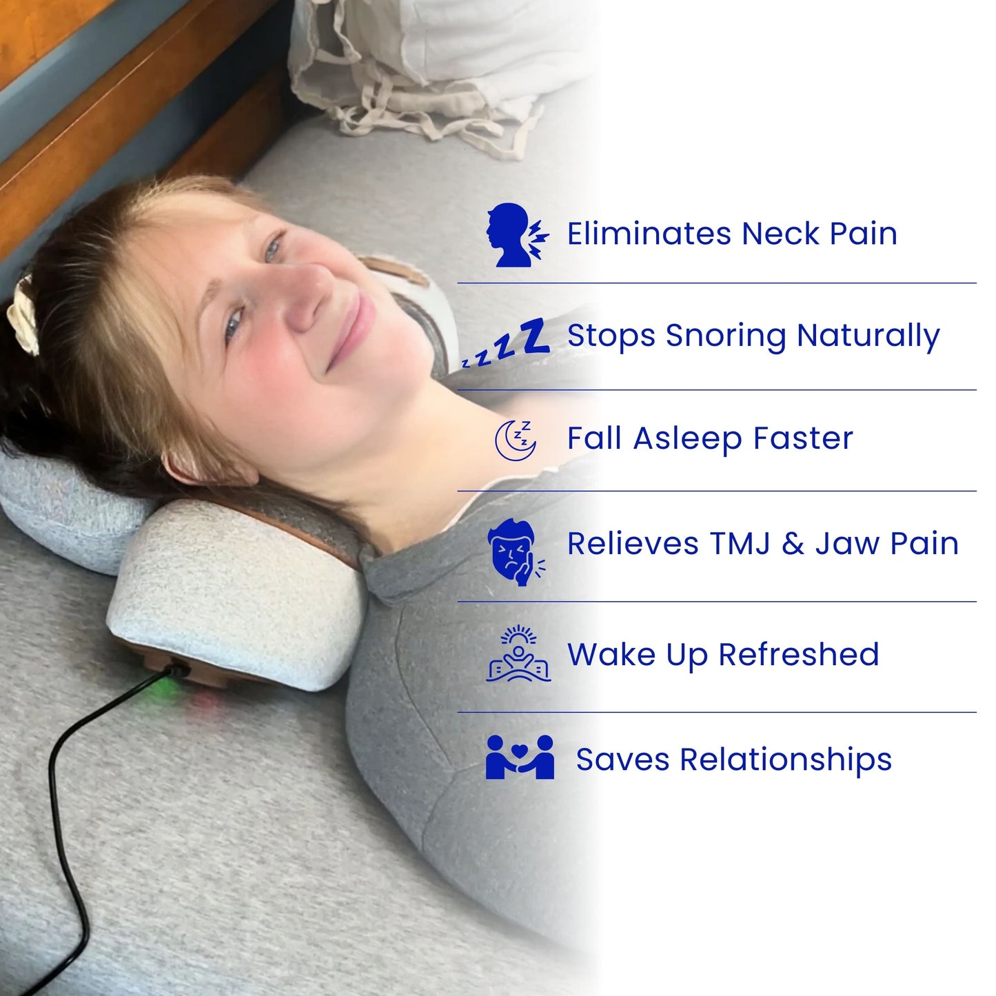 CareUp™ 3-in-1 Heated Neck Massage Pillow with Memory Foam