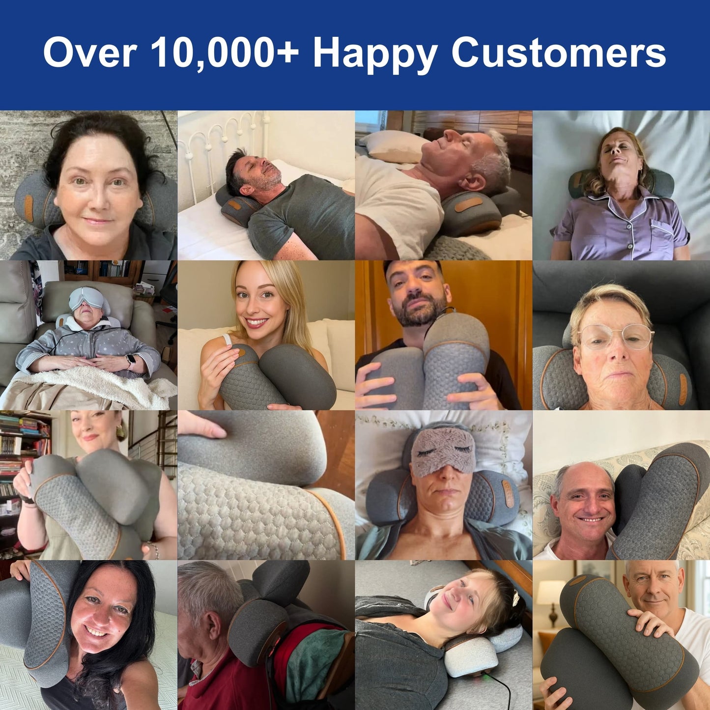 CareUp™ 3-in-1 Heated Neck Massage Pillow with Memory Foam