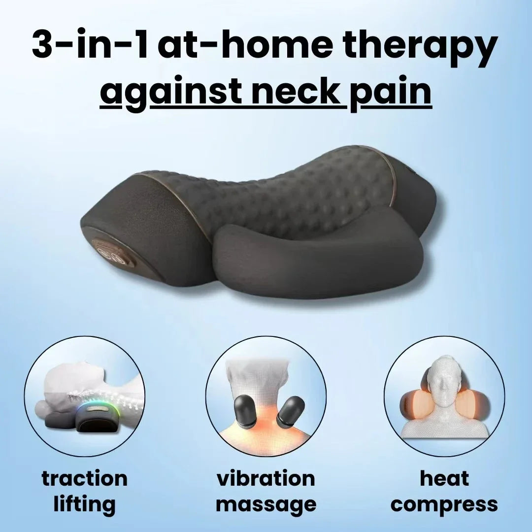 CareUp™ 3-in-1 Heated Neck Massage Pillow with Memory Foam